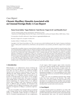 Case Report Chronic Maxillary Sinusitis Associated with an Unusual