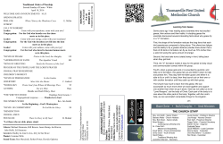 Traditional Order of Worship - Thomasville First United Methodist