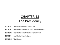 CHAPTER 13 The Presidency
