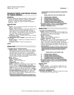 Aluminum Sulfate and Calcium Acetate for Topical Solution