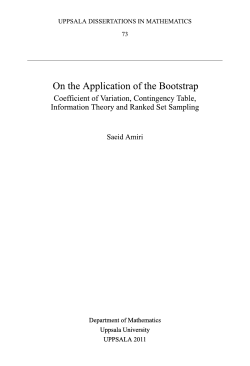 On the Application of the Bootstrap: Coefficient of Variation