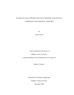 STUDIES OF COAL NITROGEN RELEASE CHEMISTRY FOR