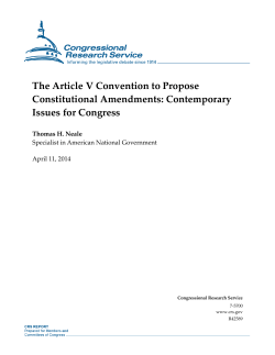 The Article V Convention to Propose Constitutional