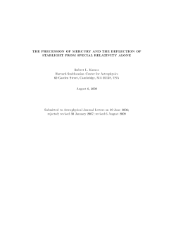 the precession of mercury and the deflection of