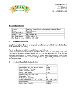 Product Specification Product Pouched Tuna Chunks in Brine (with