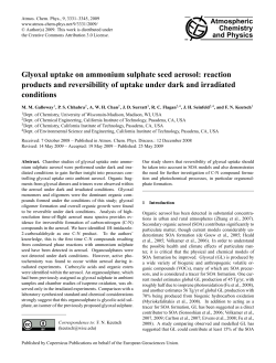 Glyoxal uptake on ammonium sulphate seed aerosol: reaction