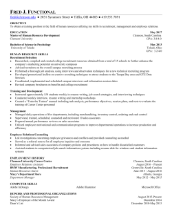 Functional Resume - Michelin Career Center
