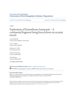 Exploration of Eratosthenes Seamount &acirc;&bull;fi A continental fragment