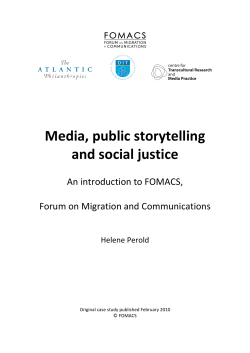 Media, public storytelling and social justice