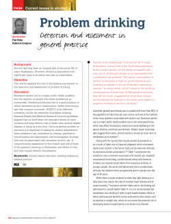 Problem drinking &ndash; detection and assessment in general practice