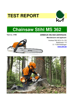 TEST REPORT Chainsaw Stihl MS 362