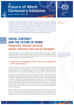 Inequality, income security, labour relations and social