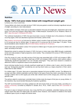Study: 100% fruit juice intake linked with insignificant weight gain