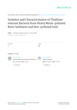 Isolation and Characterization of Thallium- tolerant