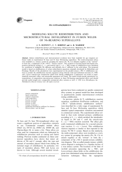 MODELING SOLUTE REDISTRIBUTION AND