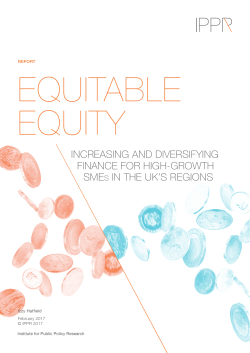 INCREASING AND DIVERSIFYING FINANCE FOR HIGH