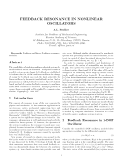 FEEDBACK RESONANCE IN NONLINEAR OSCILLATORS