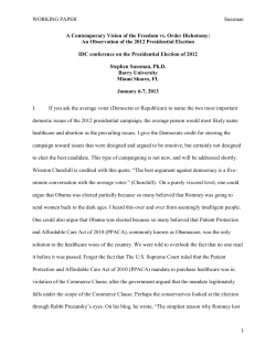 An Observation of the 2012 Presidential Election