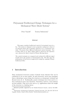 Polynomial Feedforward Design Techniques for a Mechanical Wave