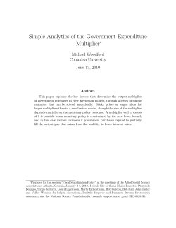 Simple Analytics of the Government Expenditure Multiplier&lowast;