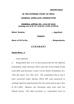 Crl. A. no.1218 of 2016 Mohd. Hashim vs. State of U.P. and ors.