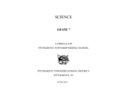 Grades 7 Science Curriculum June 2012