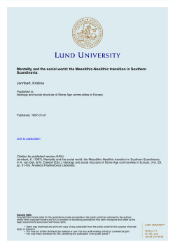 Mentality and the social world: the Mesolithic