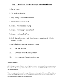 Nutrition Tips For Ice Hockey Players