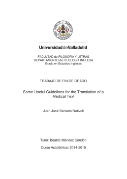 Some Useful Guidelines for the Translation of a Medical