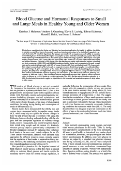 Blood Glucose and Hormonal Responses to Small and Large Meals