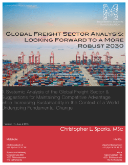 Christopher L. Sparks, MSc Global Freight Sector Analysis: Looking