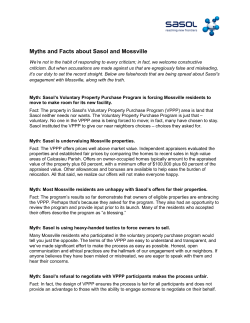 Myths and Facts about Sasol and Mossville