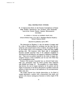 CELL RESPIRATION STUDIES. The observation by Warburg (1)
