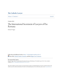 The International Secretariat of Lawyers of Pax Romana