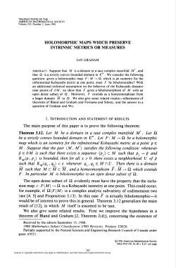holomorphic maps which preserve