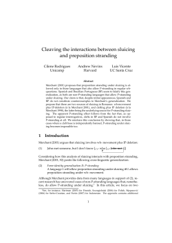 Cleaving the interactions between sluicing and - LingBuzz