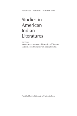 Studies in American Indian Literatures