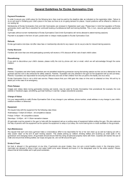 General Guidelines for Eccles Gymnastics Club