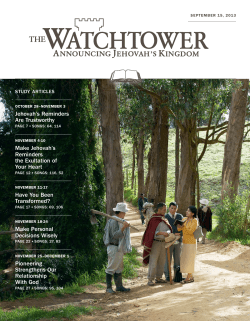 Jehovah`s Reminders Are Trustworthy Make Jehovah`s