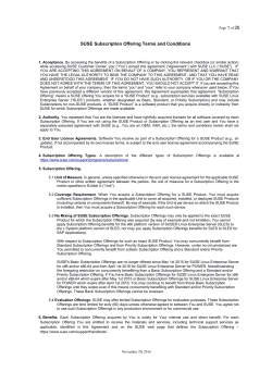 SUSE Subscription Offering Terms and Conditions