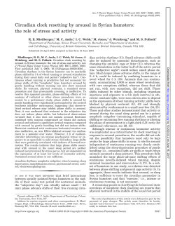 Circadian clock resetting by arousal in Syrian hamsters