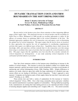 dynamic transaction costs and firm boundaries in
