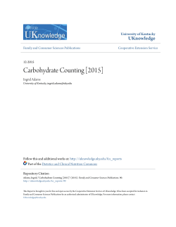 Carbohydrate Counting [2015] - UKnowledge