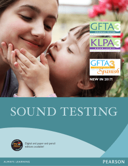 SOUND TESTING - Pearson Clinical