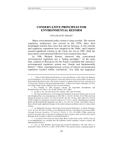 Conservative Principles for Environmental Reform