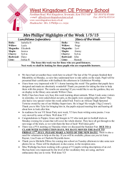 to read the highlights for 1/5/15 - West Kingsdown CE Primary School