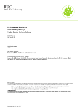 Environmental Aesthetics Notes for design ecology