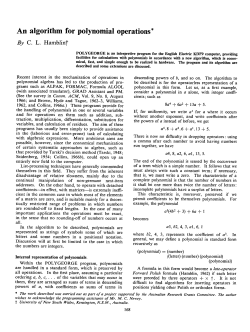 An algorithm for polynomial operations