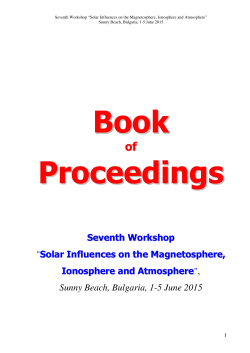 Seventh Worksho pp "Solar Influences on the Magnetosphere