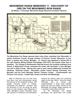 discovery of ore on the menominee iron range